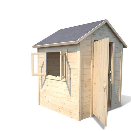 Cabane en bois avec fenêtre et boîte aux lettres garance Beige 3 - vertbaudet enfant 