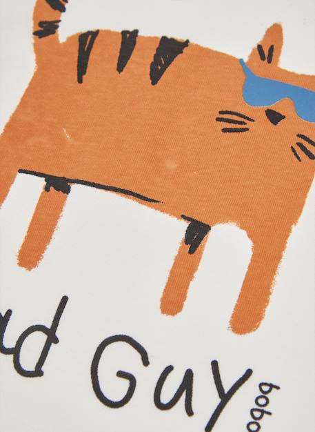 T-shirt garçon en maille imprimé chat Blanc 3 - vertbaudet enfant 