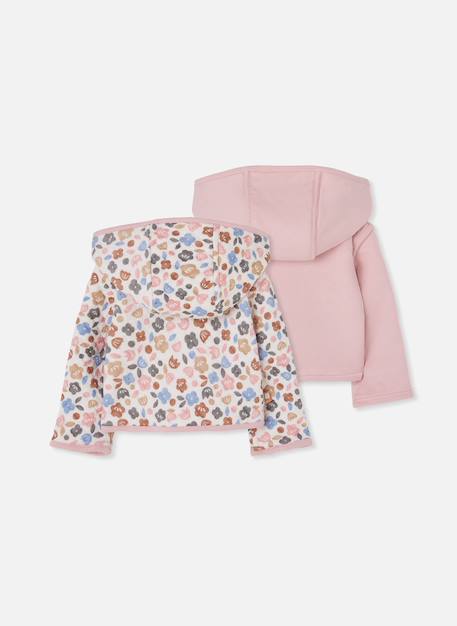 Veste bébé réversible imprimé fleurs Pink 2 - vertbaudet enfant 