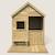 Cabane en bois traité avec terrasse et banc heidi Marron 5 - vertbaudet enfant 