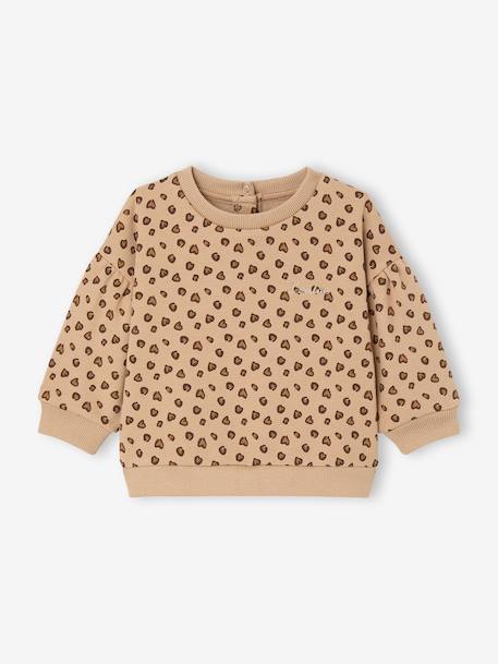 Sweat-shirt imprimé motif léopard taupe+vanille 8 - vertbaudet enfant 