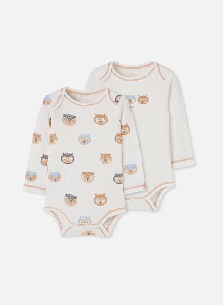 Bébé-Lot 2 bodies bébé imprimé hiboux
