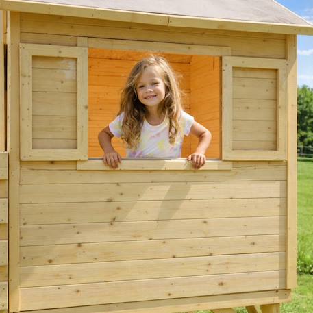 Cabane en bois sur pilotis avec toboggan josephine Marron 6 - vertbaudet enfant 