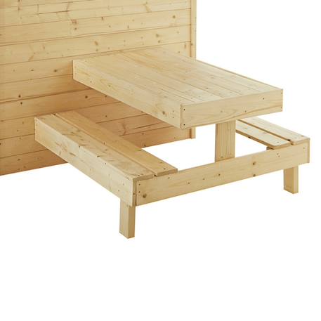 Cabane en bois avec table pique-nique tiana Marron 6 - vertbaudet enfant 