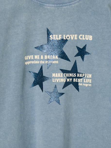 T-shirt manches longues fille bleu chambray+vieux rose 3 - vertbaudet enfant 