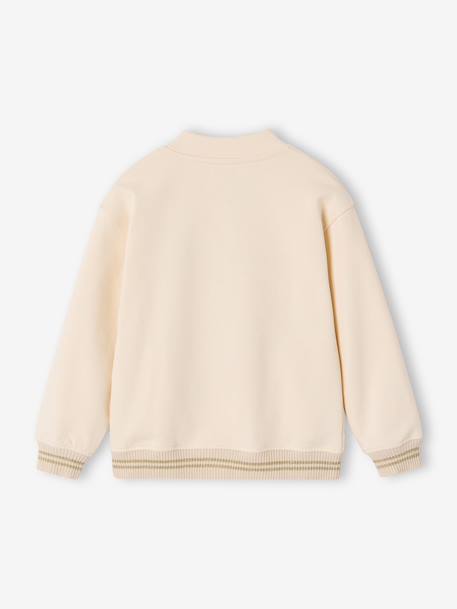 Sweat style teddy fille en molleton beige+gris chiné+marine 2 - vertbaudet enfant 