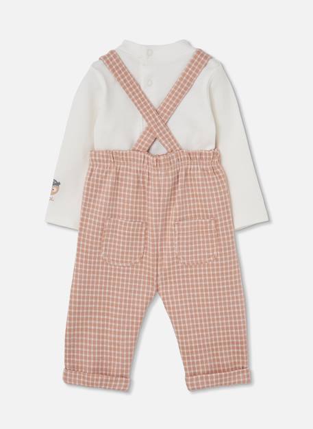 Ensemble bébé garçon maille carreaux brodé hiboux Pink 2 - vertbaudet enfant 