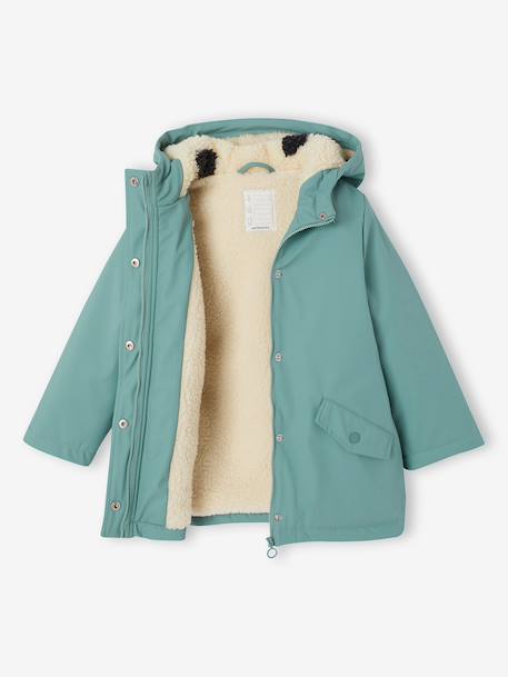 Fille-Manteau-Ciré fille à capuche doublé sherpa 