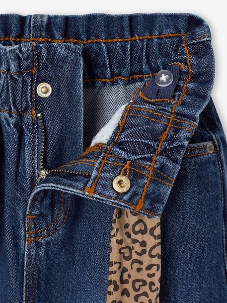 Jean large paperbag fille bleu foncé+bleu moyen 4 - vertbaudet enfant 