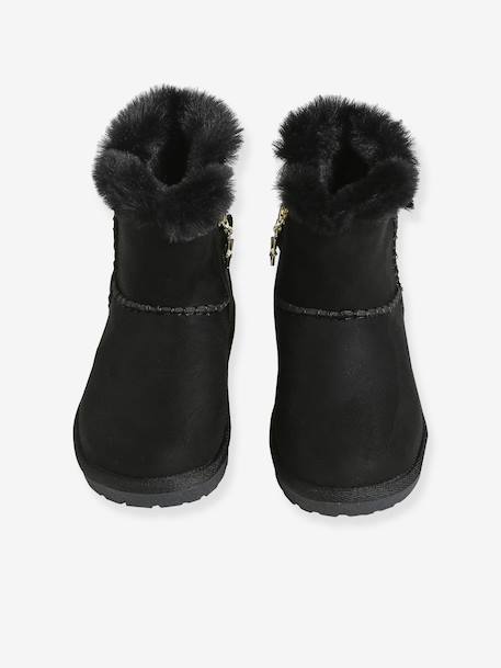 Boots enfant fille textile zippées noir 4 - vertbaudet enfant 