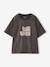 T-shirt manches courtes fille anthracite+écru 1 - vertbaudet enfant 