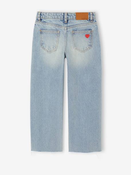 Jean droit fille bleu clair+bleu moyen 2 - vertbaudet enfant 