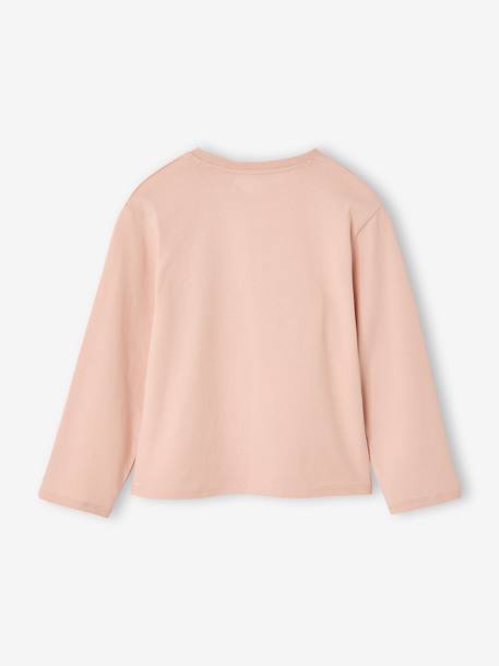 T-shirt manches longues fille rose poudré 2 - vertbaudet enfant 