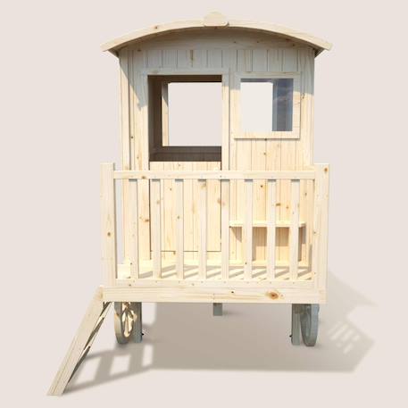 Cabane roulotte en bois sur pilotis pour enfants carry Marron 6 - vertbaudet enfant 