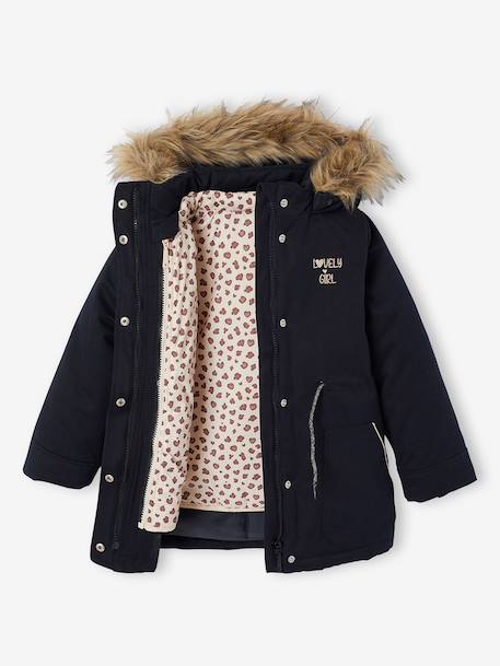 Parka fille 3 en 1 hiver à capuche kaki+noir+PURPLE DARK+sauge+Vert+vert de gris 22 - vertbaudet enfant 