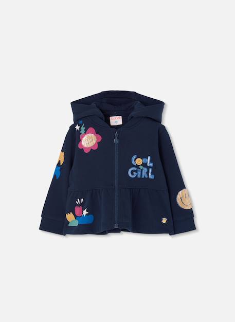 Veste fille imprimé fleurs Bleu 1 - vertbaudet enfant 