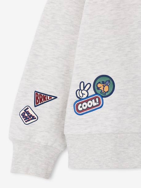 Sweat polo garçon gris chiné 4 - vertbaudet enfant 