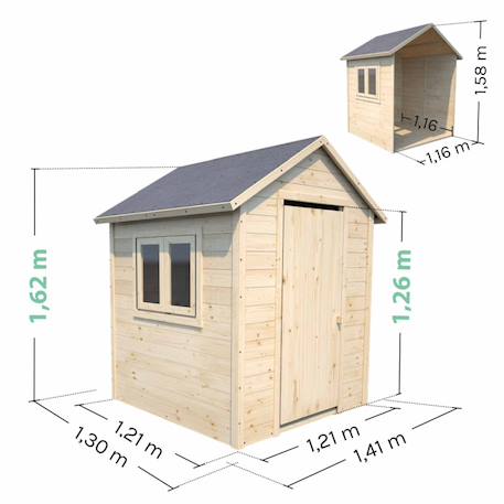 Cabane en bois avec fenêtre et boîte aux lettres garance Beige 4 - vertbaudet enfant 