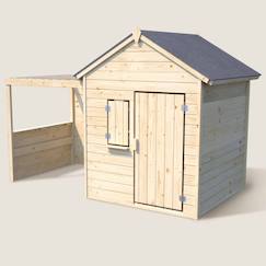 -Cabane en bois enfant avec pergola alpaga