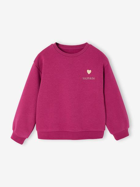 Sweat fille motif imprimé anthracite+corail+pivoine+sauge+vanille+violine 30 - vertbaudet enfant 