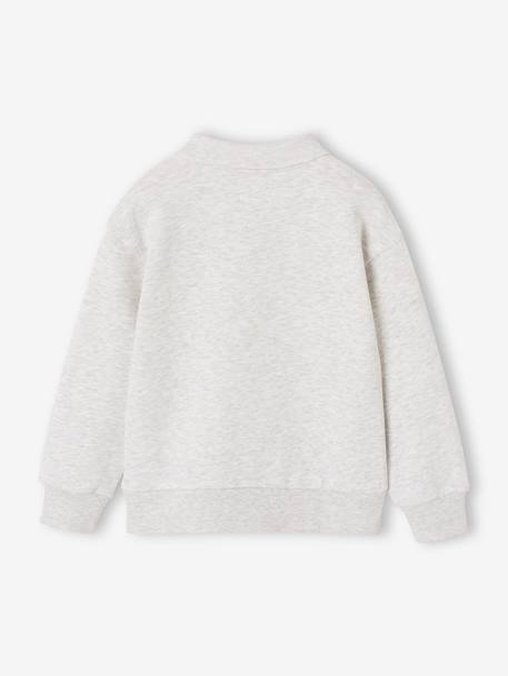 Sweat polo garçon gris chiné 2 - vertbaudet enfant 