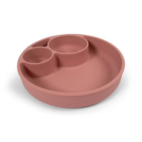 Assiette compartimentée en silicone Rose+Vert 1 - vertbaudet enfant 