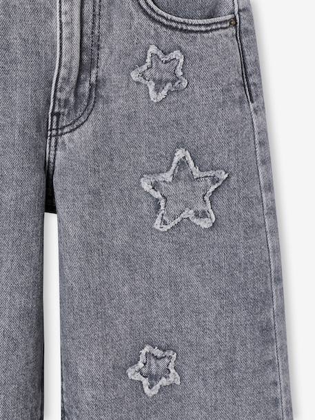 Jean large fille étoiles bleu clair+denim gris 9 - vertbaudet enfant 