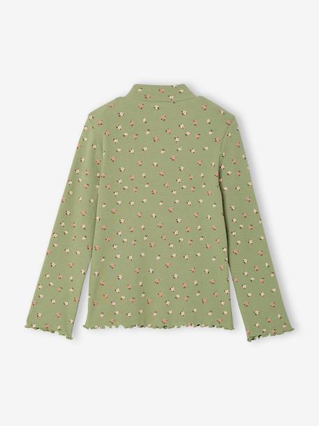 Sous-pull fille manches longues écru+vert 6 - vertbaudet enfant 