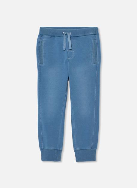 Pantalon garçon en molleton denim Bleu 1 - vertbaudet enfant 