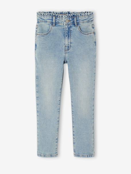 Jean slim fille morphologie large bleu clair+bleu moyen 1 - vertbaudet enfant 