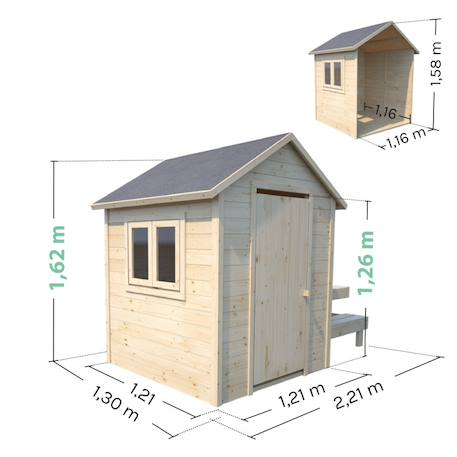 Cabane en bois avec table pique-nique tiana Marron 4 - vertbaudet enfant 