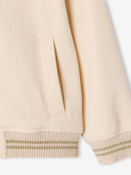 Sweat style teddy fille en molleton beige+gris chiné+marine 4 - vertbaudet enfant 