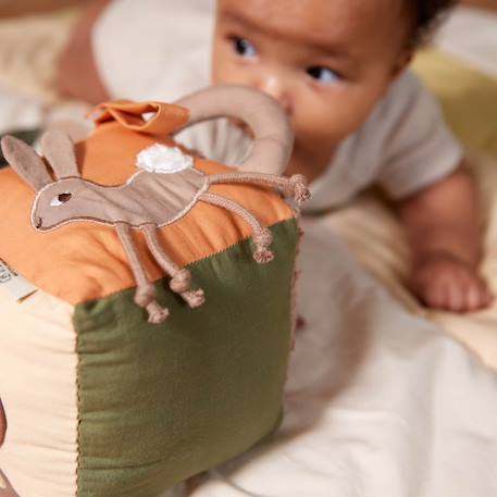 Cube d'activités en coton Beige 2 - vertbaudet enfant 