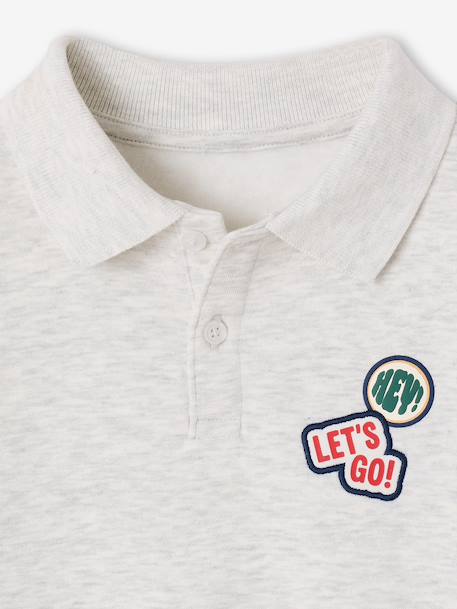 Sweat polo garçon gris chiné 3 - vertbaudet enfant 