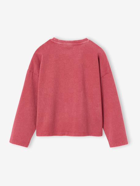 T-shirt manches longues fille bleu chambray+vieux rose 5 - vertbaudet enfant 