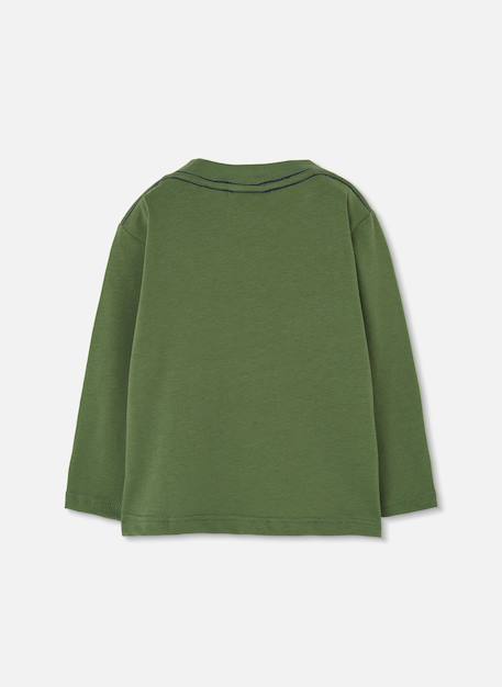 T-shirt maille garçon imprimé lettres Vert 2 - vertbaudet enfant 