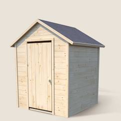 -Cabane en bois avec fenêtre et boîte aux lettres garance