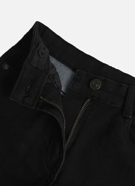 Pantalon fille denim élastique Noir 3 - vertbaudet enfant 