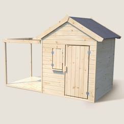 -Cabane bois enfant avec pergola et comptoir epicerie
