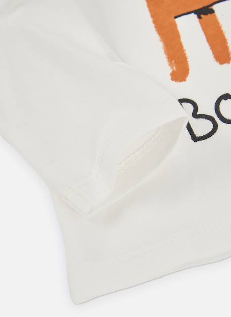 T-shirt en maille garçon imprimé chat Blanc 4 - vertbaudet enfant 