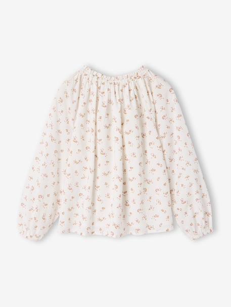 Blouse fille manches smockées ivoire+vanille+vert sauge 5 - vertbaudet enfant 