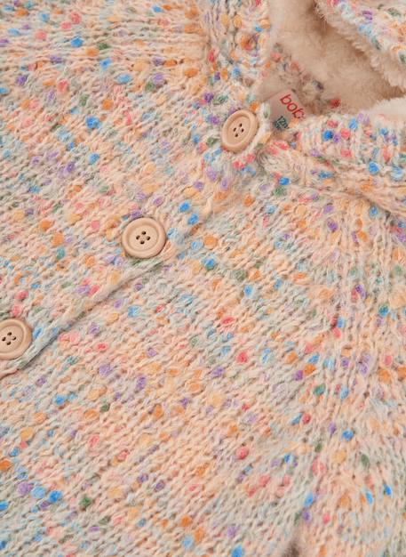 Veste fille en maille à capuche Blanc 3 - vertbaudet enfant 