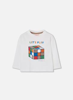 Garçon-T-shirt, polo, sous-pull-T-shirt-T-shirt en maille garçon imprimé rubik cube