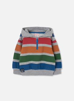 -Sweat-shirt en molleton garçon rayé