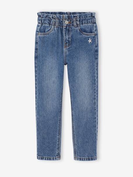 Pantalon paperbag fille bleu foncé+bleu moyen 5 - vertbaudet enfant 