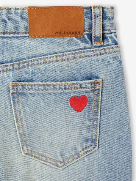 Jean droit fille bleu clair+bleu moyen 5 - vertbaudet enfant 