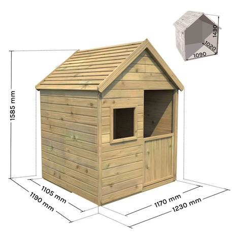 Maisonnette en bois traité pour enfant marina Marron 4 - vertbaudet enfant 