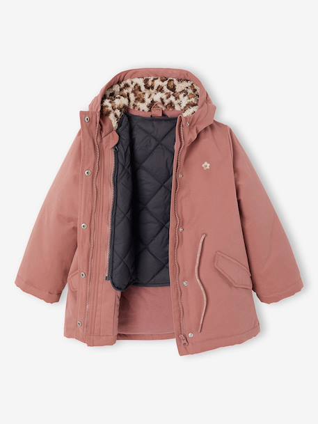 Parka 3 en 1 fille amovible blush+marine 4 - vertbaudet enfant 