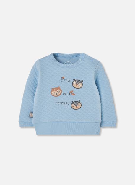 Ensemble bébé garçon maille imprimé hiboux Bleu 3 - vertbaudet enfant 