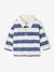 T-shirt polo bébé rayé manches longues bleu grisé+cacao 5 - vertbaudet enfant 